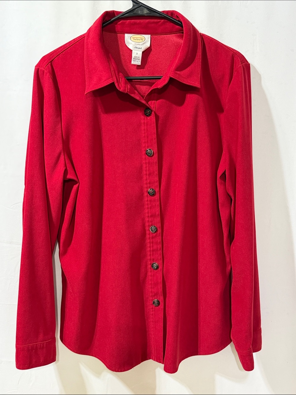 Talbots Bright Red Button-Down Long Sleeve Shirt